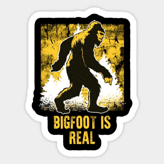 Bigfoot is Real - Funny Sasquatch Yeti Sticker by 5StarDesigns